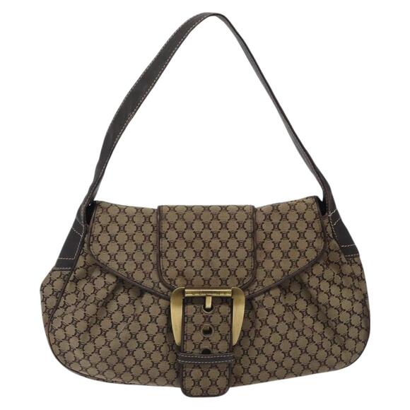 CELINE Macadam Canvas Shoulder Bag Brown - Picture 2 of 12